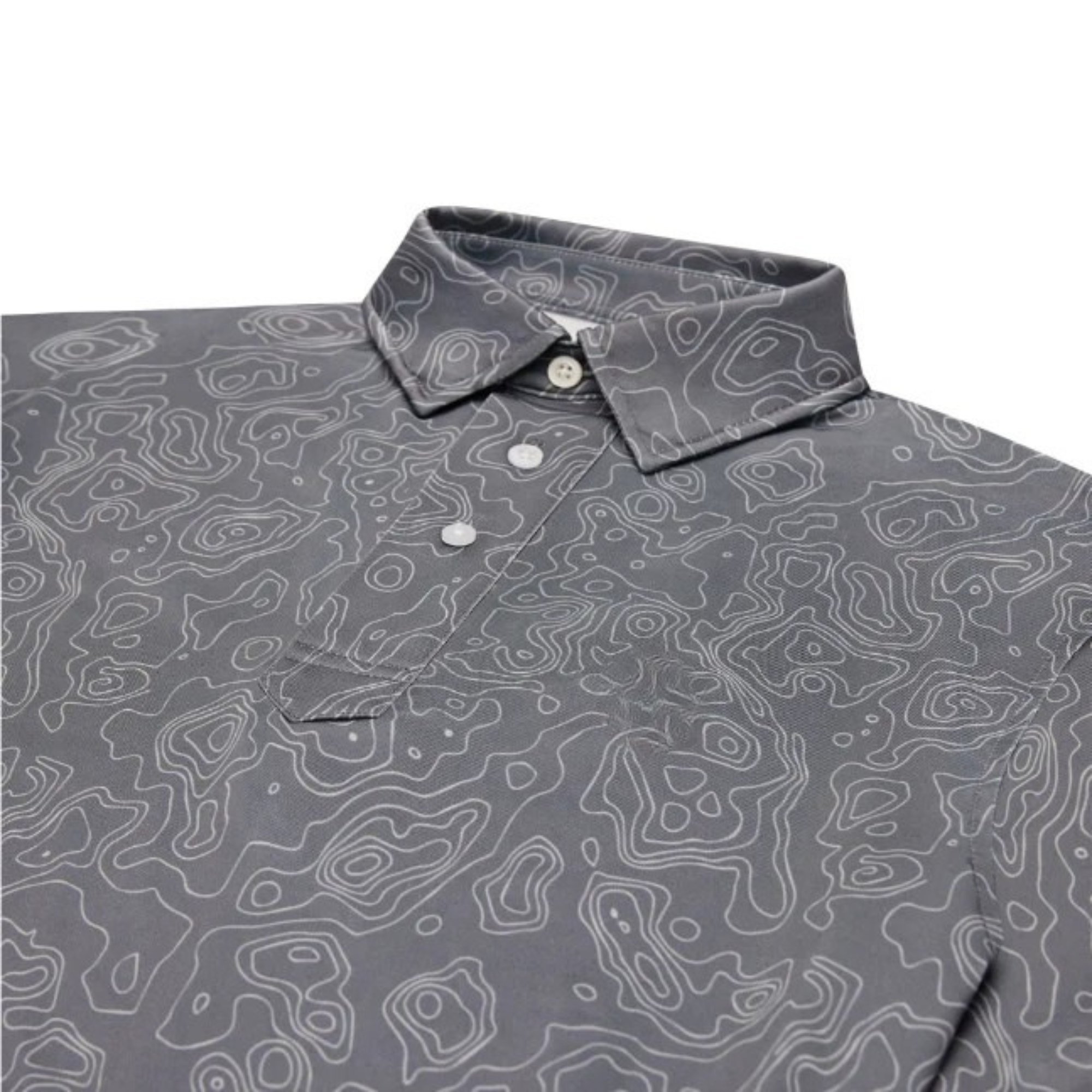 Gray patterned shirt on a white background